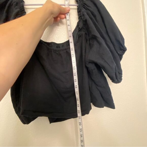 Abercrombie & Fitch Linen puff Sleeve Crop Top Tia Booth collab square neck XXL - Picture 6 of 10